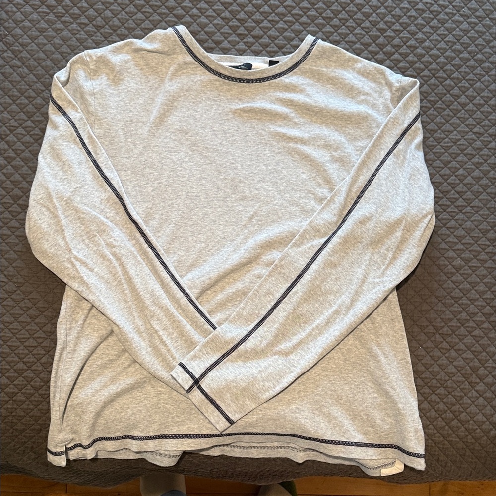 Ted Baker Light Gray Long Sleeve Shirt with Dark Accents